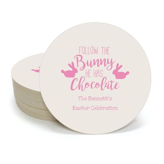 Follow The Bunny Round Coasters